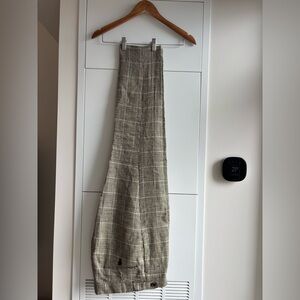 Polo by Ralph Lauren Men’s Linen Glen Plaid Dress Pants in Tan